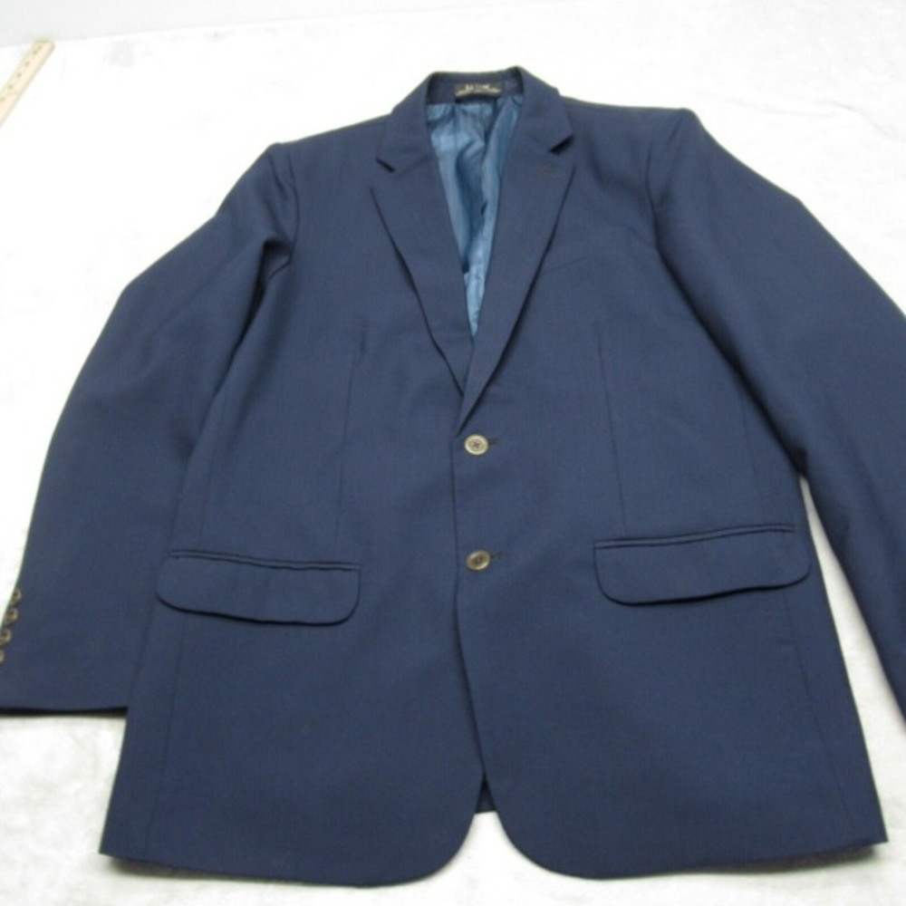 Vintage LL Bean Wool Blazer Men 42 Tall Blue Sport Coat 2 Gold Button 1Vent READ